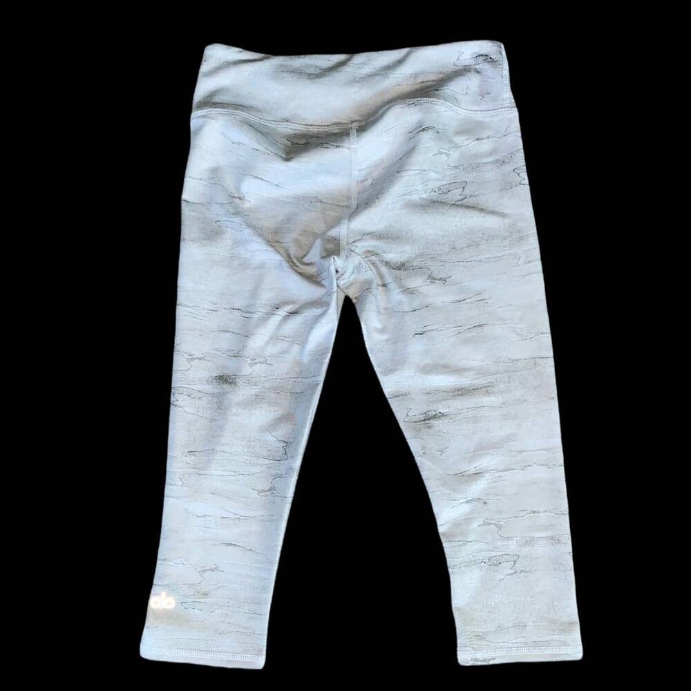 NWOT ALO Yoga $105 Space Dye Crop Leggings White Gray Women's Size S
